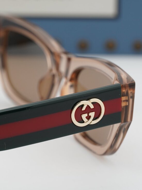 Gucci GG2116S 004 Cat Eye Sunglasses – Transparent Brown / Brown